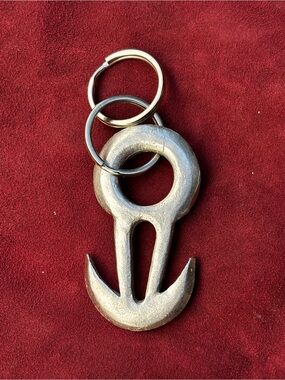 Metal Anchor Keychain - Silver Toned